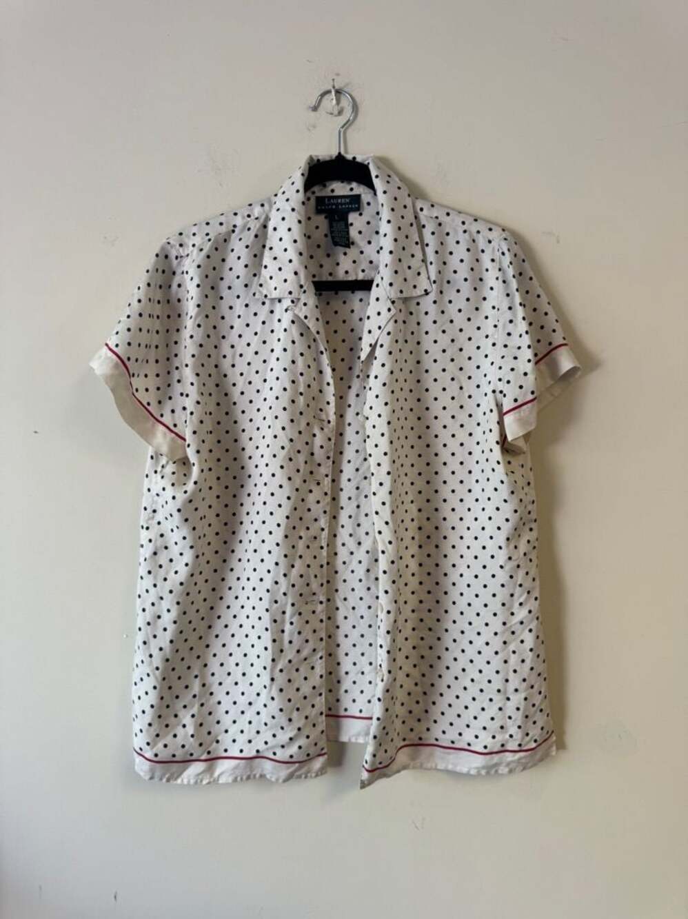 Lauren Ralph Lauren Polka Dot Pajama Top Size L